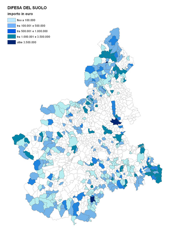 Importo interventi per comune - DIFESA DEL SUOLO